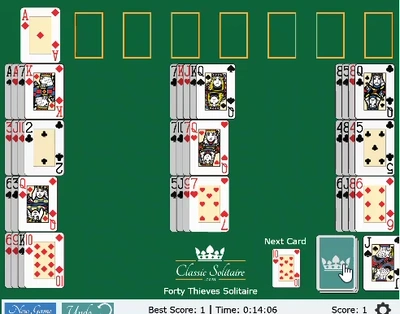 FORTY-THIEVES SOLITAIRE oynanış büyük